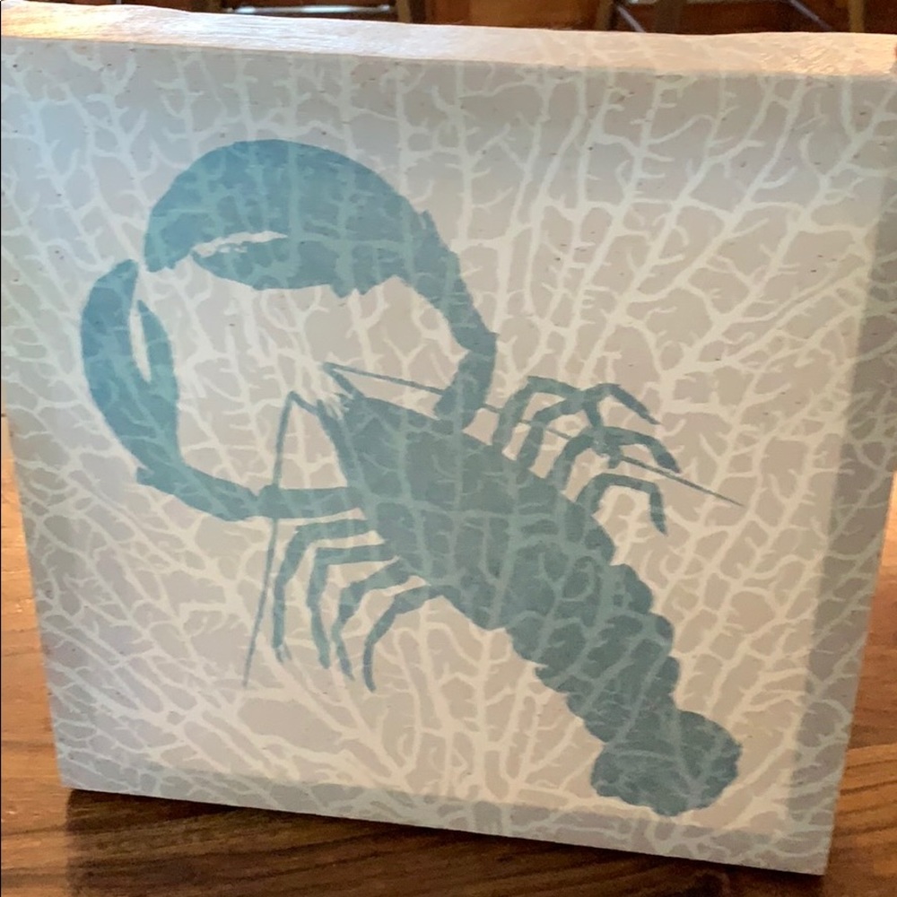 12x12 canvas lobster wall art -like new
